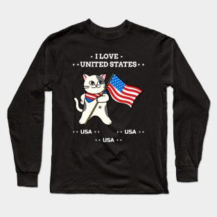 I Love United States Long Sleeve T-Shirt
